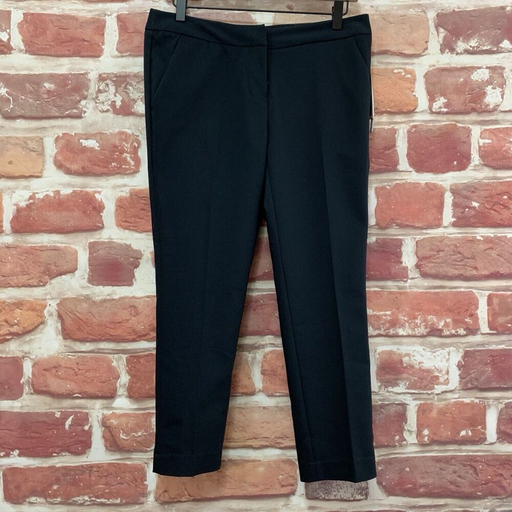 Amanda + Chelsea Capri Pants Women's Size 4 Navy Blue Casual Stretchy Zip Up